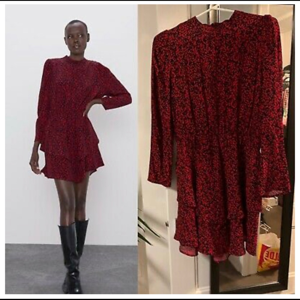 Zara Red Leopard Dress